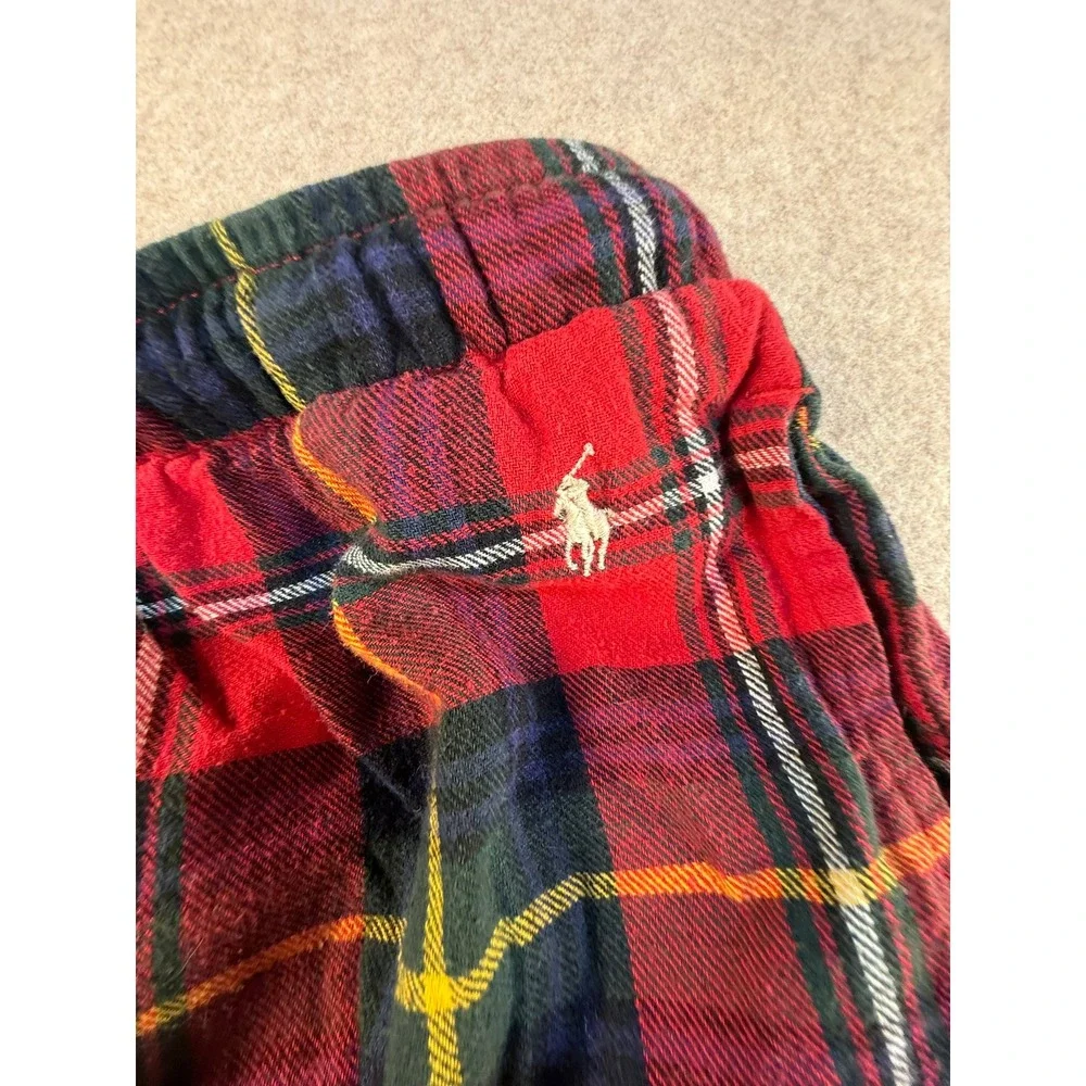 Polo Ralph Lauren Mens Red Tartan Plaid Flannel‎ Pajama Pants Sleepwear Large L